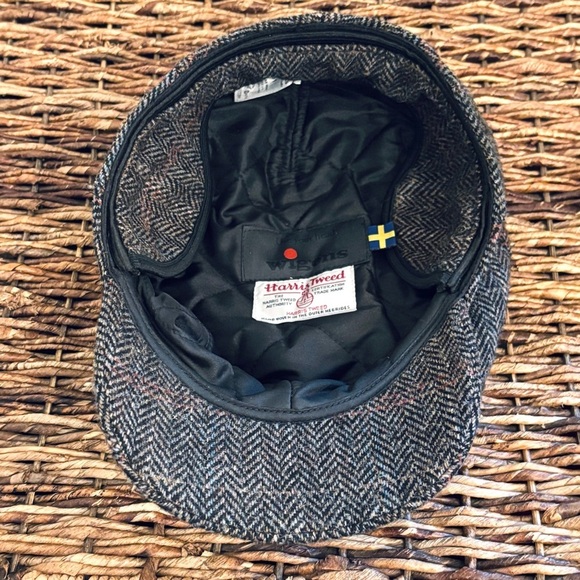 Wigens Harris Tweed Longshoreman Cap with earflaps Swedish Plaid 100% Wool - Picture 5 of 13